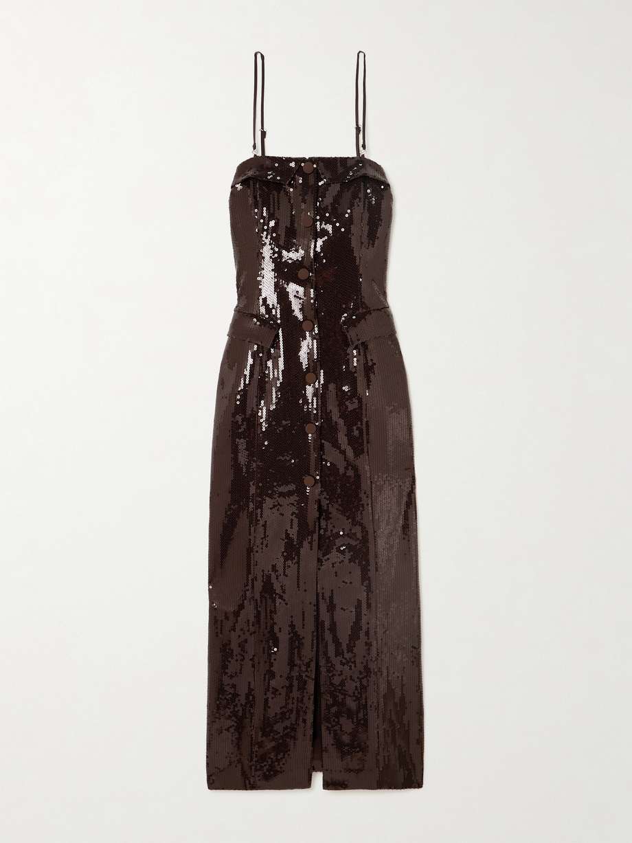 birka sequined stretch recycled-jersey midi dress