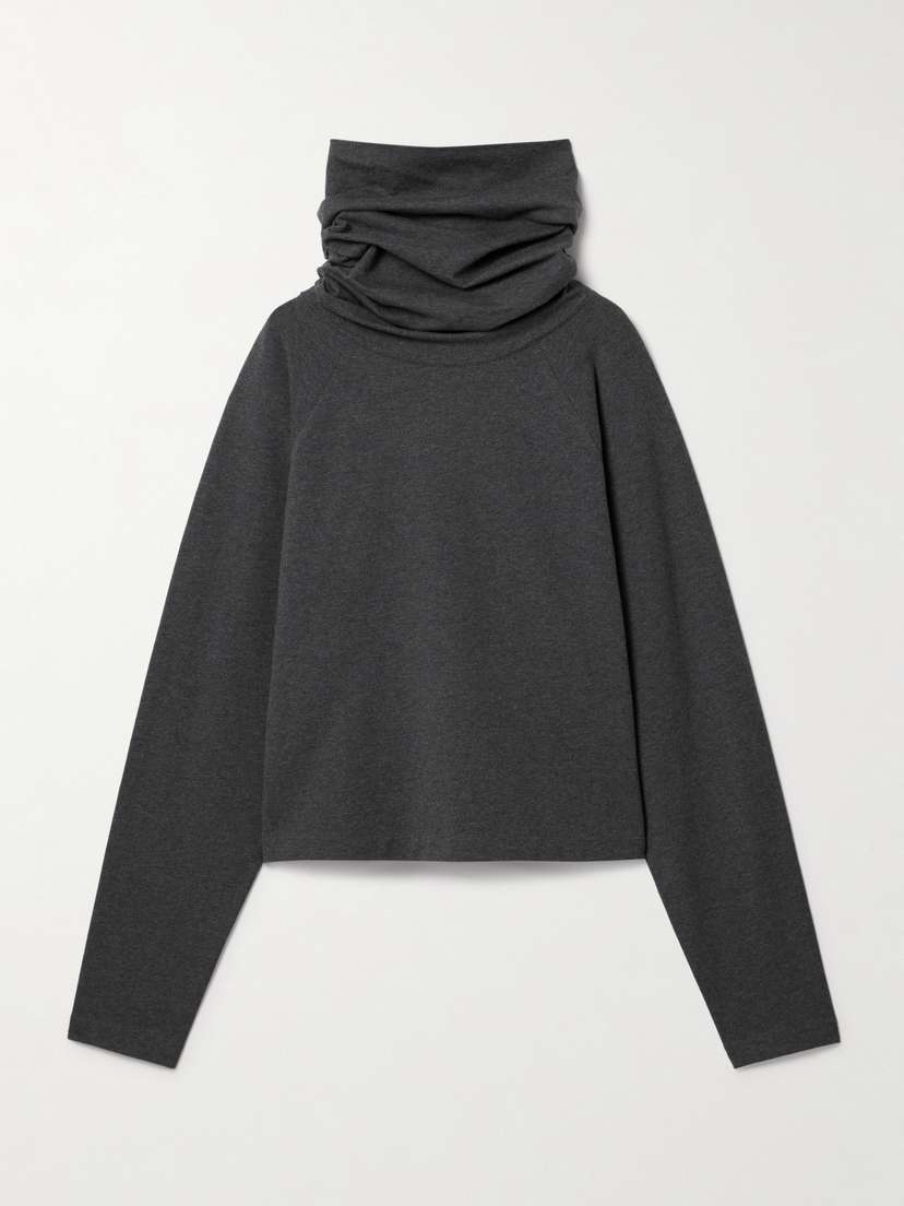 Norma Kamali Oversized Cotton-blend Jersey Turtleneck Top - x large