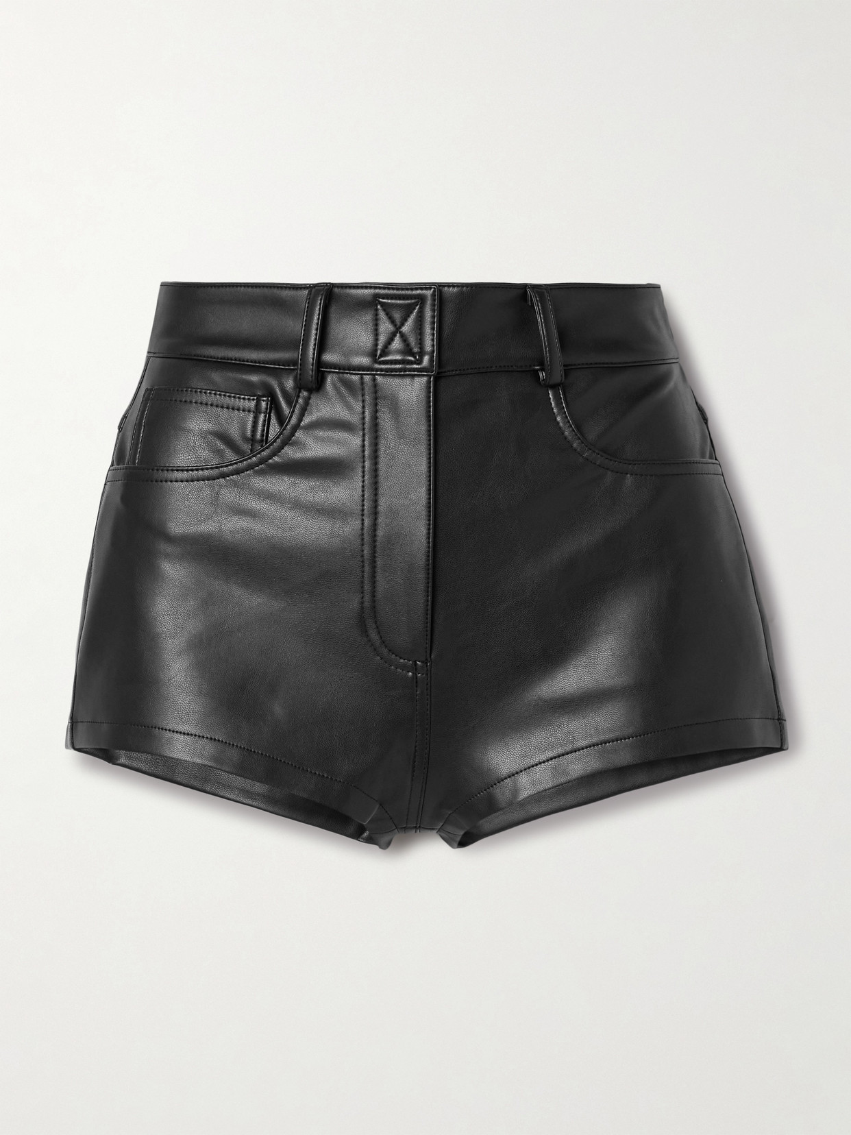 NORMA KAMALI FAUX LEATHER SHORTS