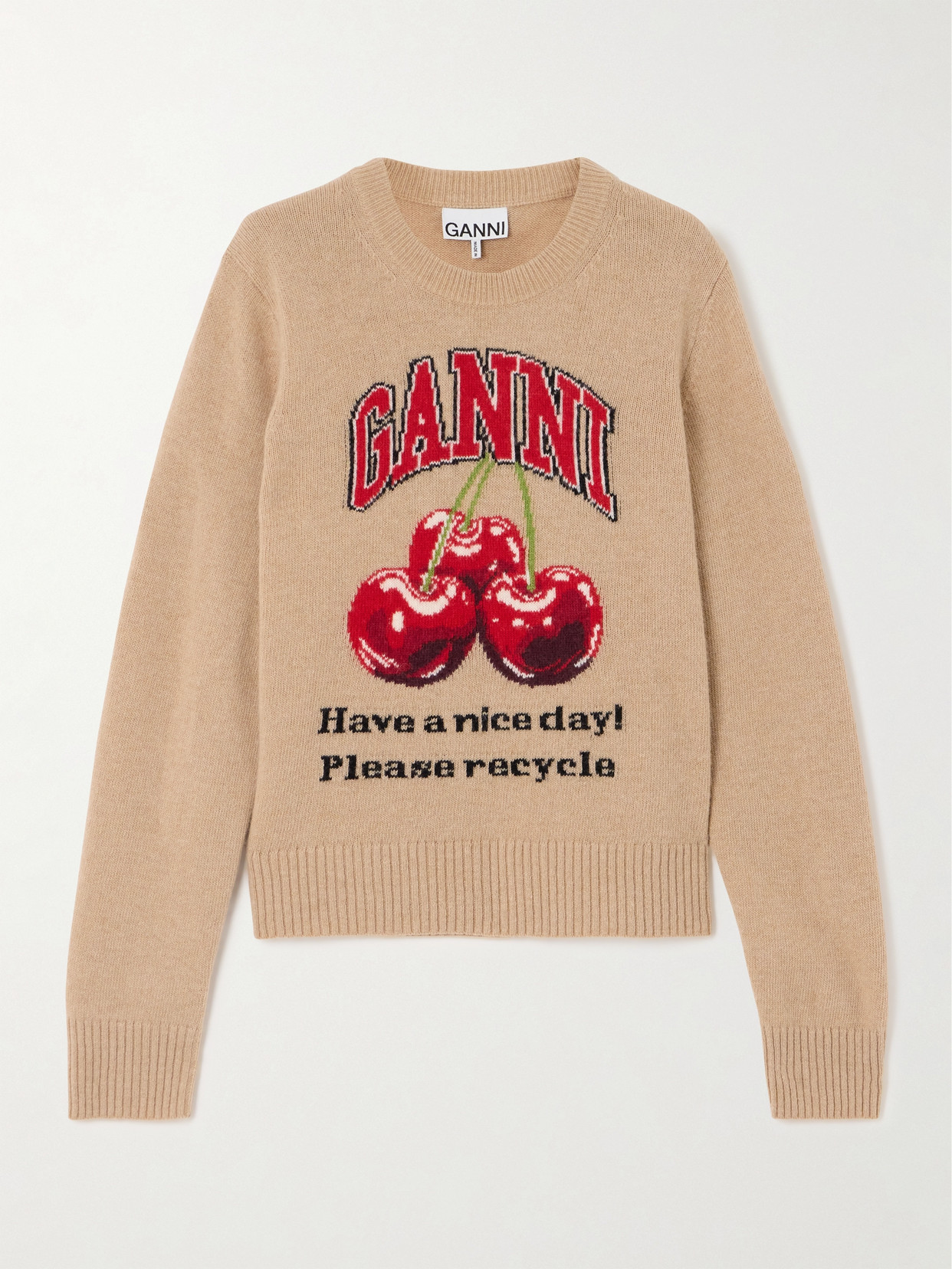 GANNI - Intarsia-knit Sweater - Neutrals