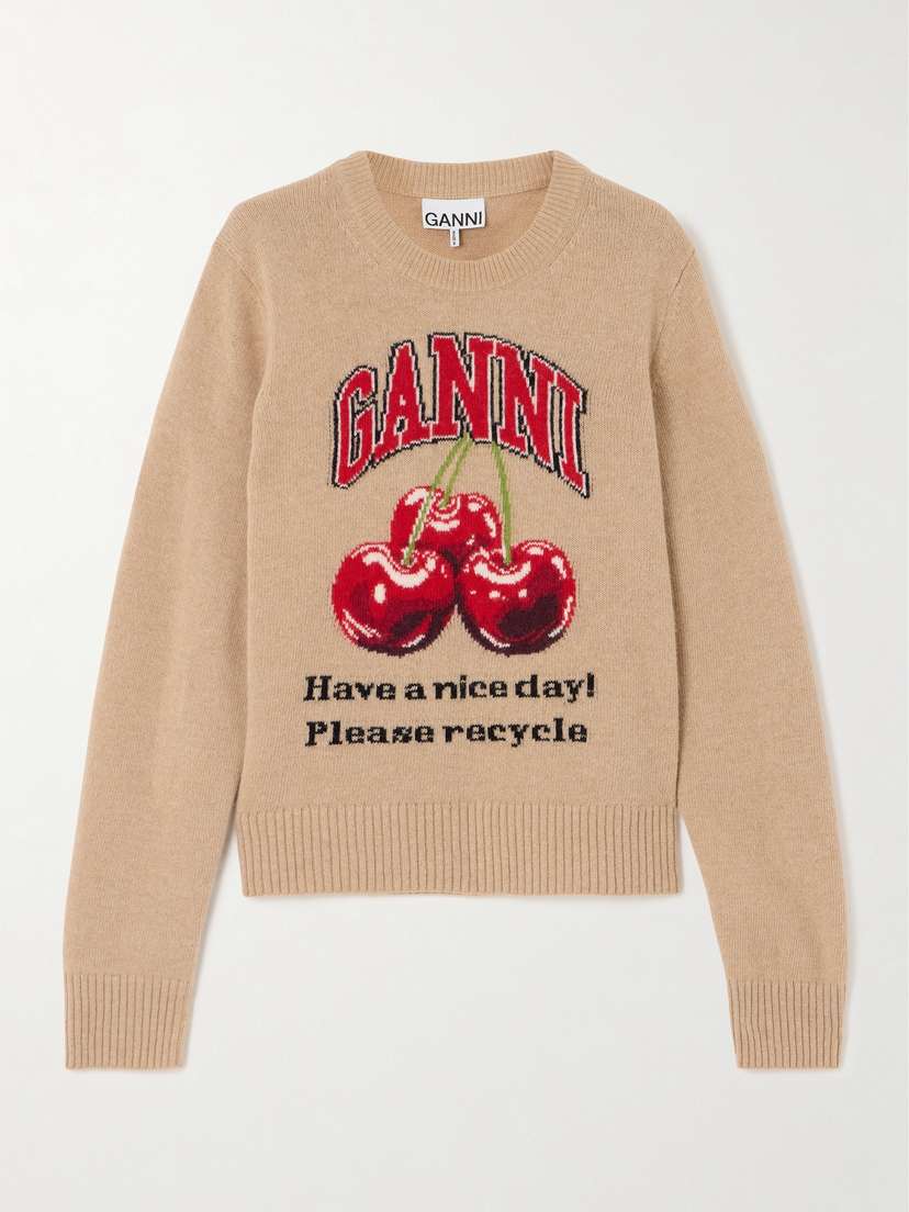 Ganni Intarsia-knit Sweater