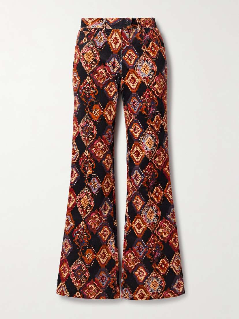 Cara Cara Alfie Printed Cotton-blend Corduroy Flared Pants