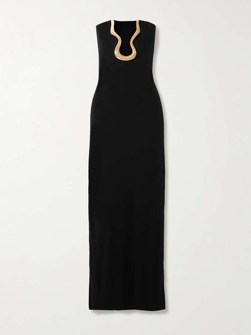 Cult Gaia Abril Strapless Embellished Stretch-crepe Maxi Dress