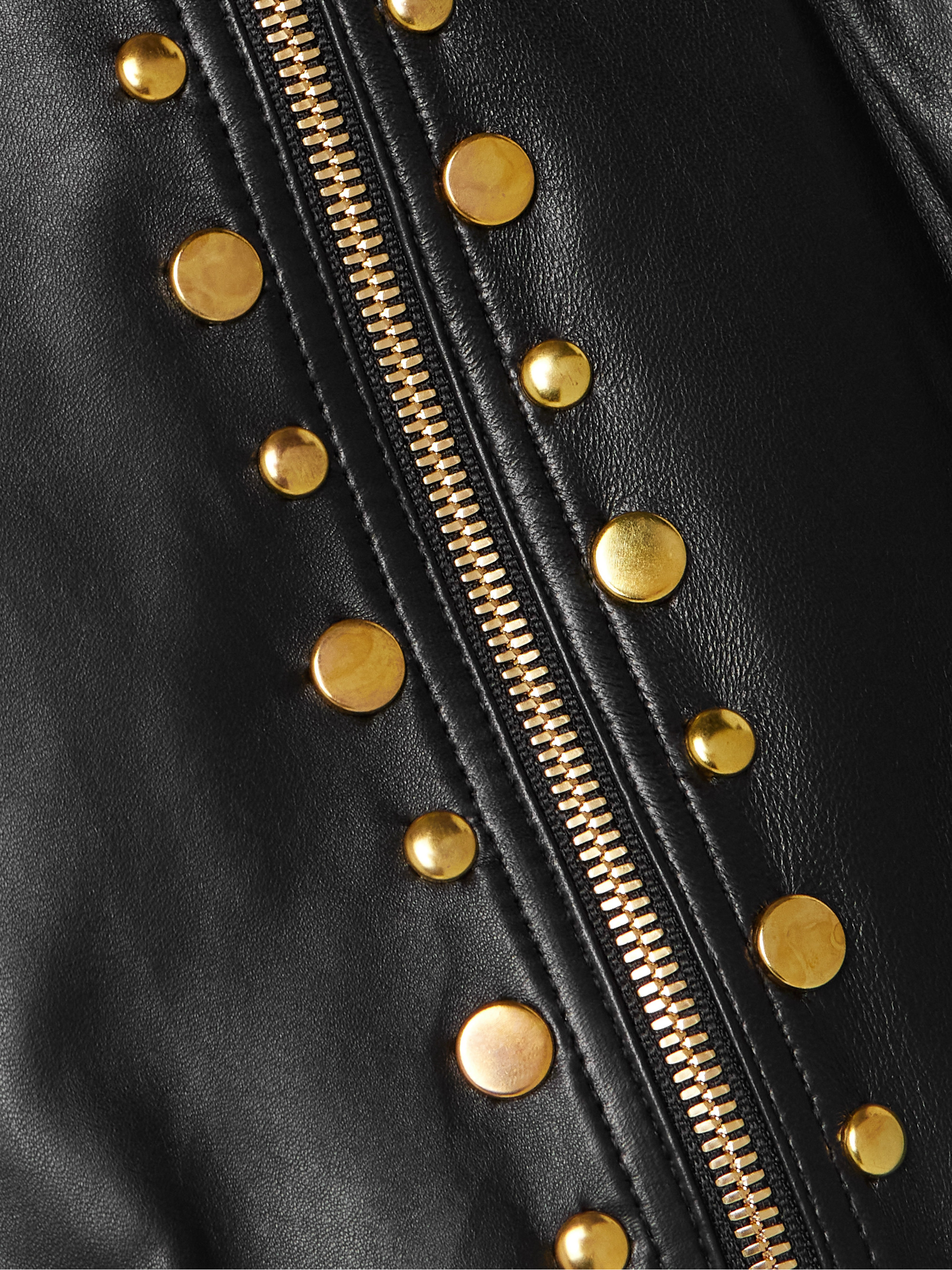 Dodo Bar Or Studded leather bomber jacket
