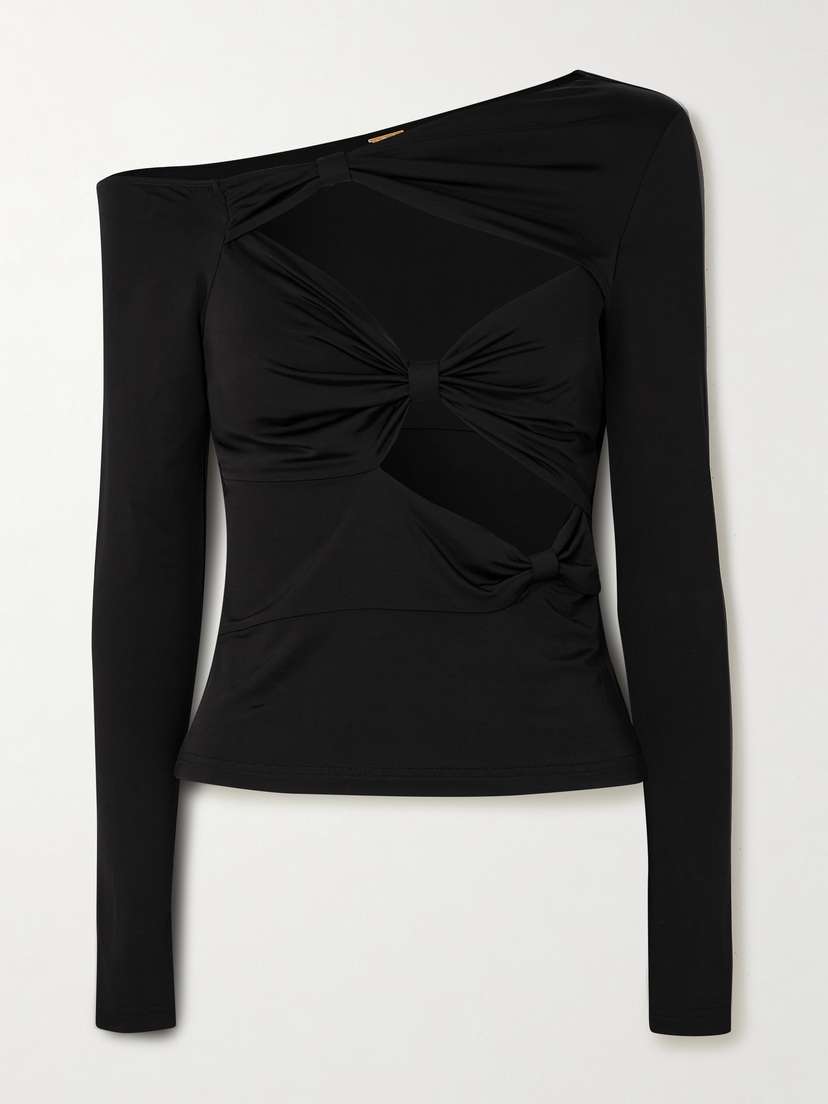 Cult Gaia Rosia Knotted Cutout Stretch-jersey Top