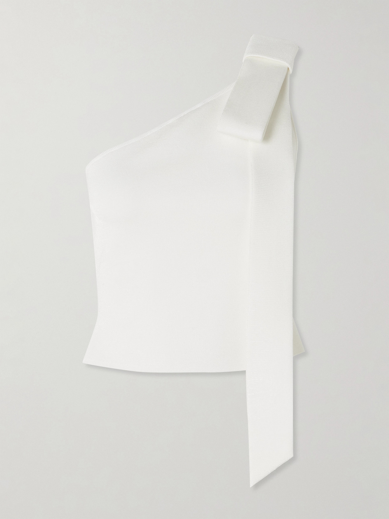 Cult Gaia Nomi One-shoulder Knitted Top In Off-white