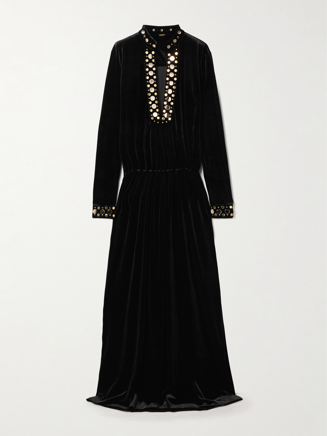 Dodo Bar Or Studded Velvet Maxi Dress In Black
