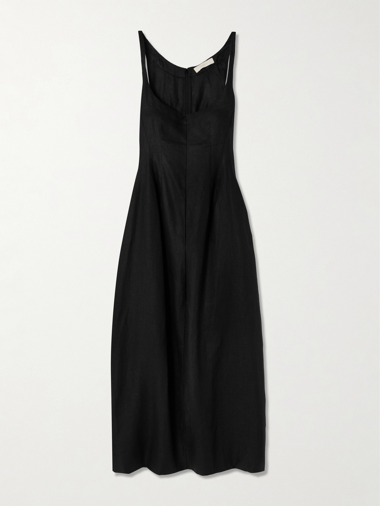 Faithfull Sanne Linen Midi Dress In Black