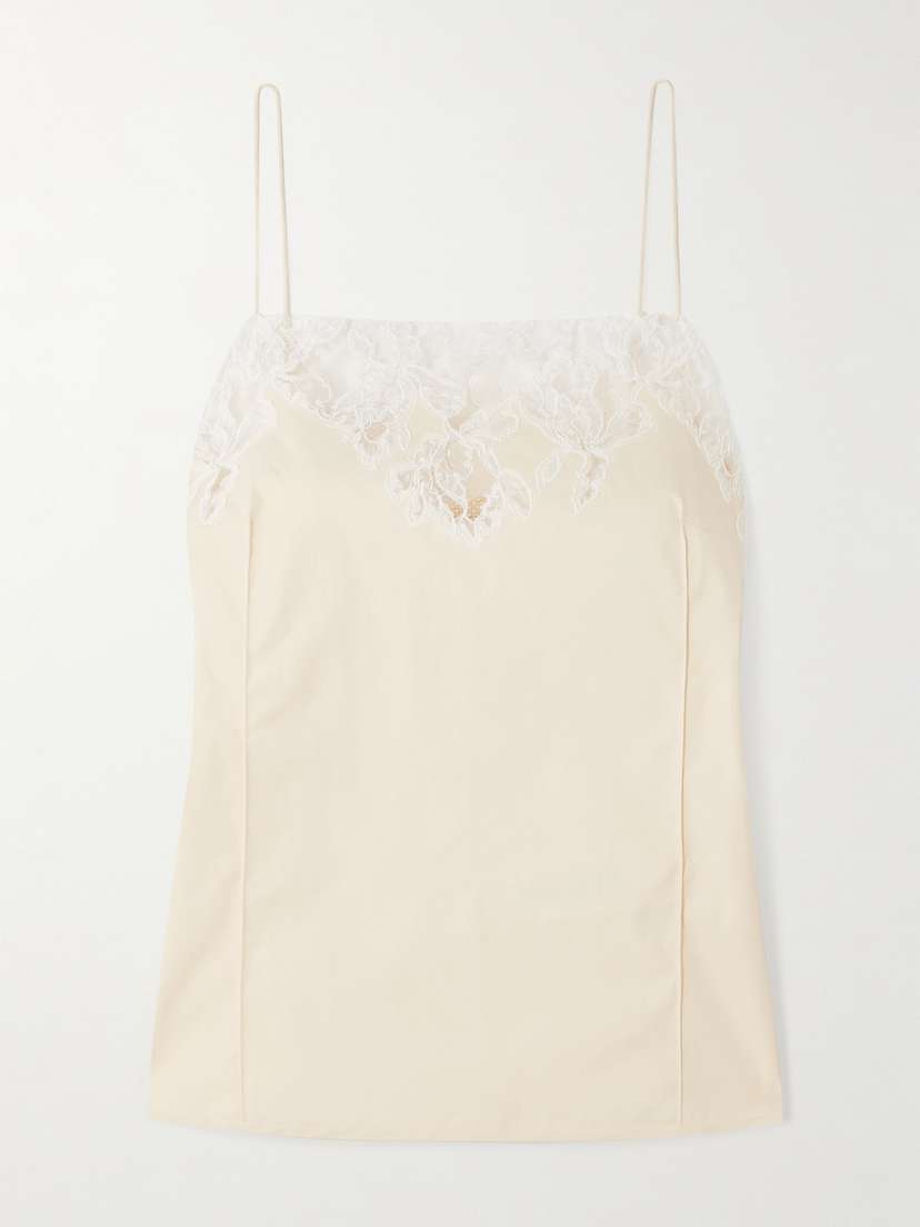 Faithfull Etienne Lace-trimmed Cotton-blend Faille Camisole