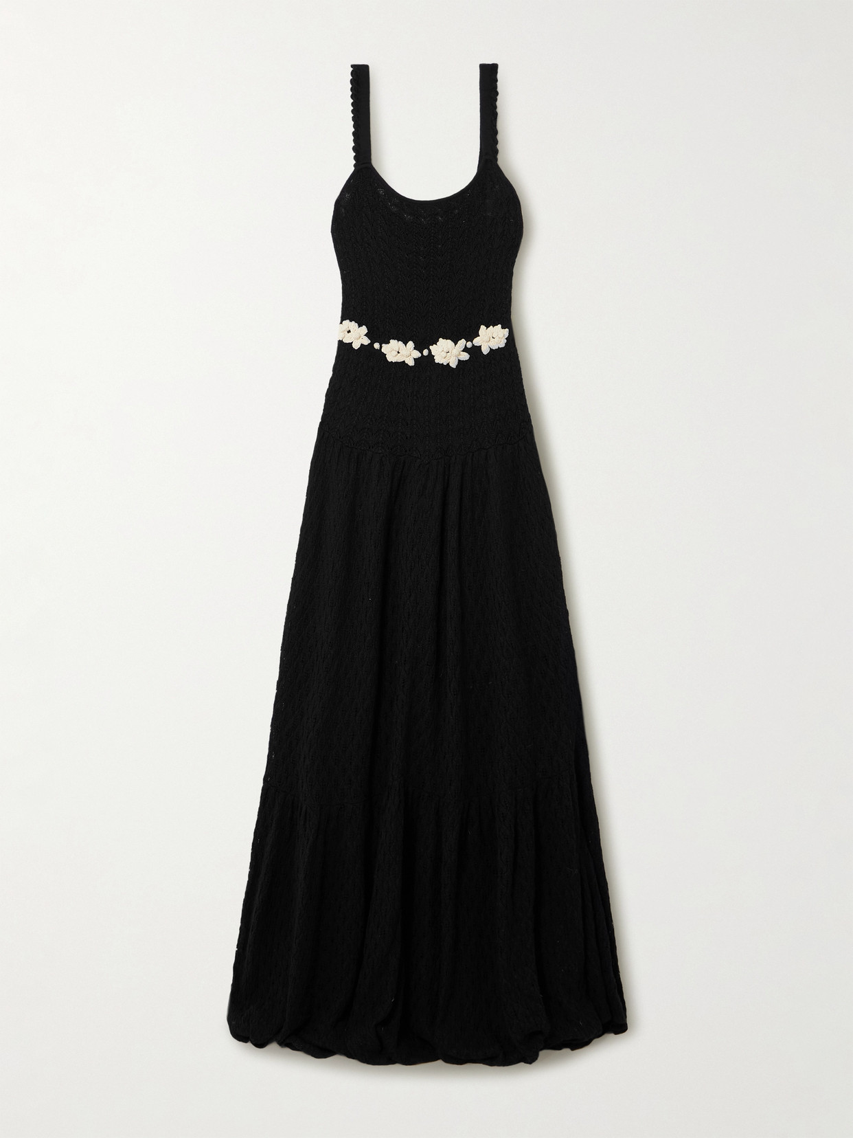 Agua by Agua Bendita - Lima Crocheted Alpaca Maxi Dress - Black