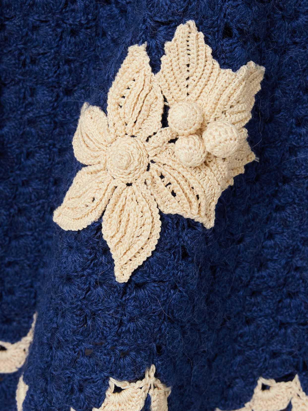 AGUA BY AGUA BENDITA + ESCVDO MUHU CROCHETED ALPACA MIDI SKIRT