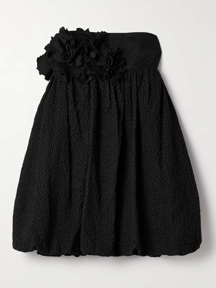 Kika Vargas Haidari Strapless Appliquéd Embroidered Cotton Mini Dress