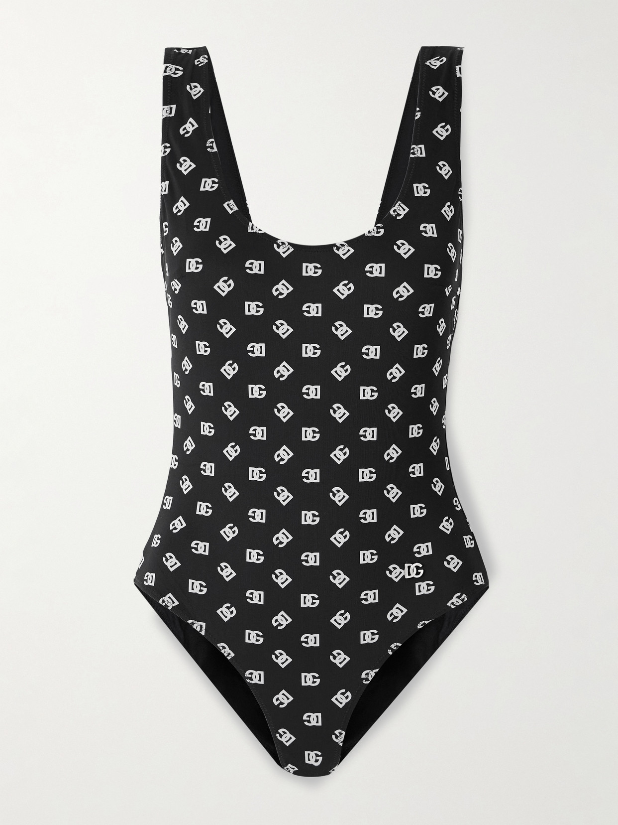DOLCE & GABBANA LOGO-PRINT SWIMSUIT