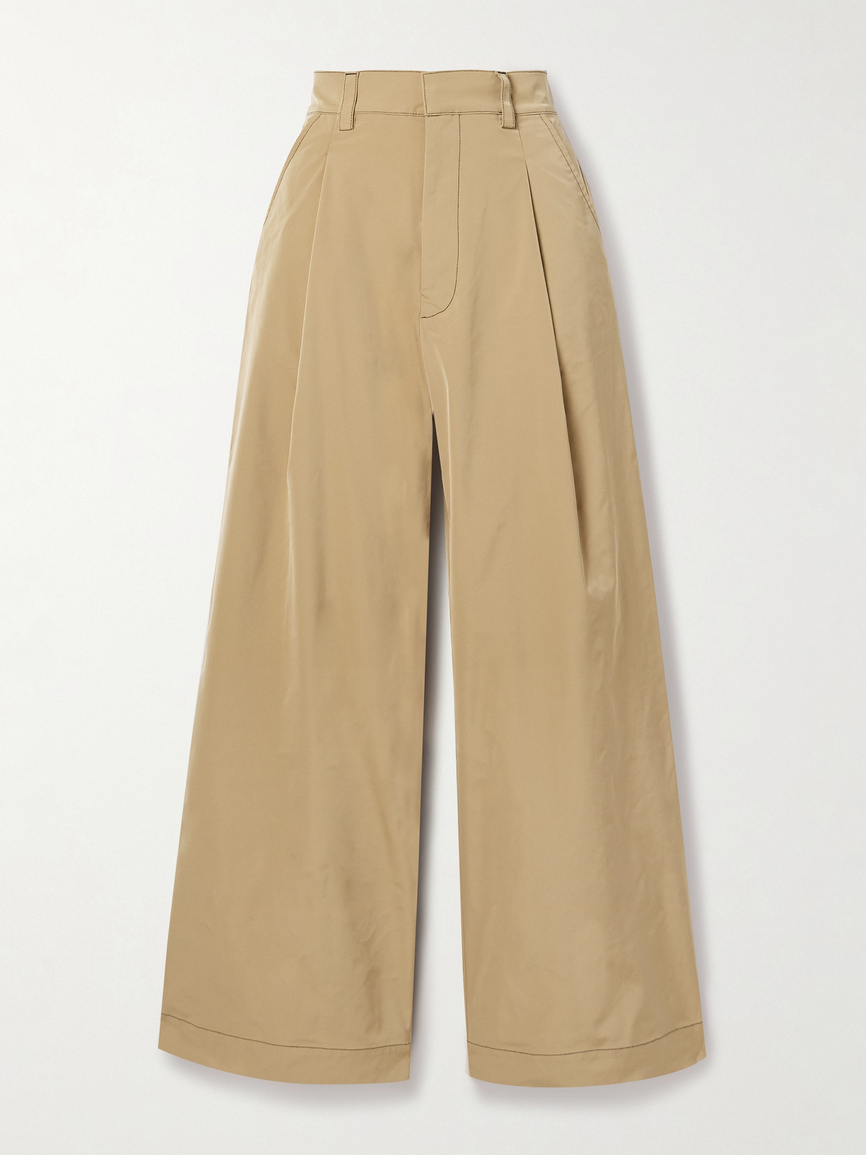 Kika Vargas - Olympe Pleated Woven Wide-leg Pants - Neutrals
