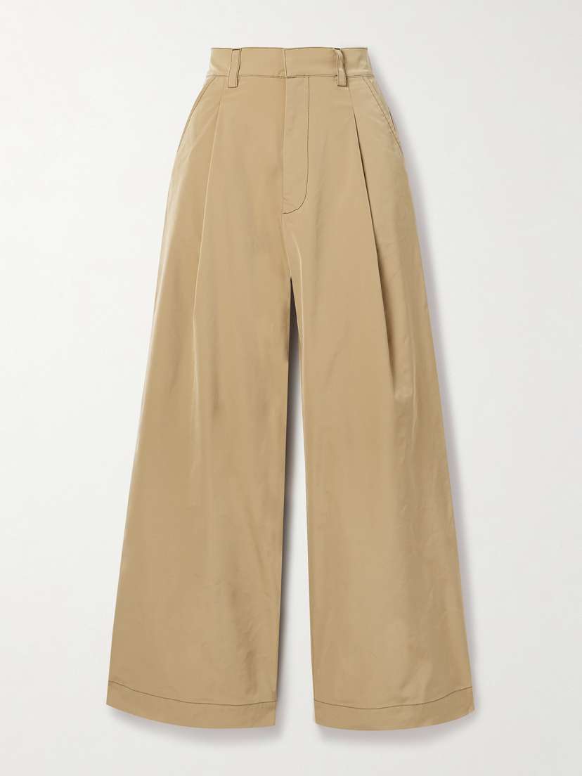 Kika Vargas Olympe Pleated Woven Wide-leg Pants - x large