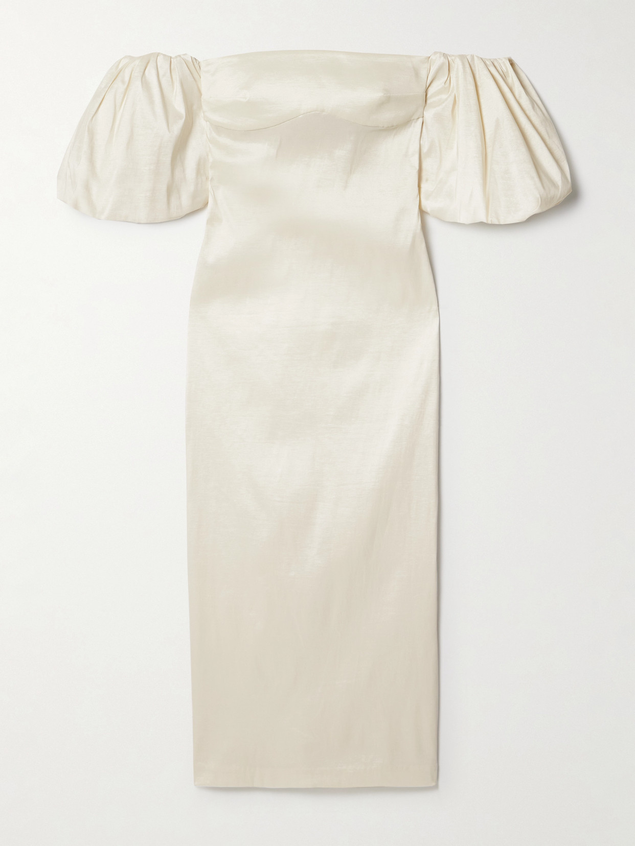 Kika Vargas Erminia Off-the-shoulder Taffeta Midi Dress In White