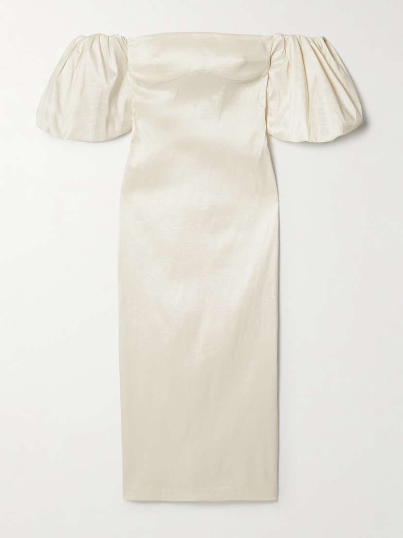 Kika Vargas Erminia Off-the-shoulder Taffeta Midi Dress