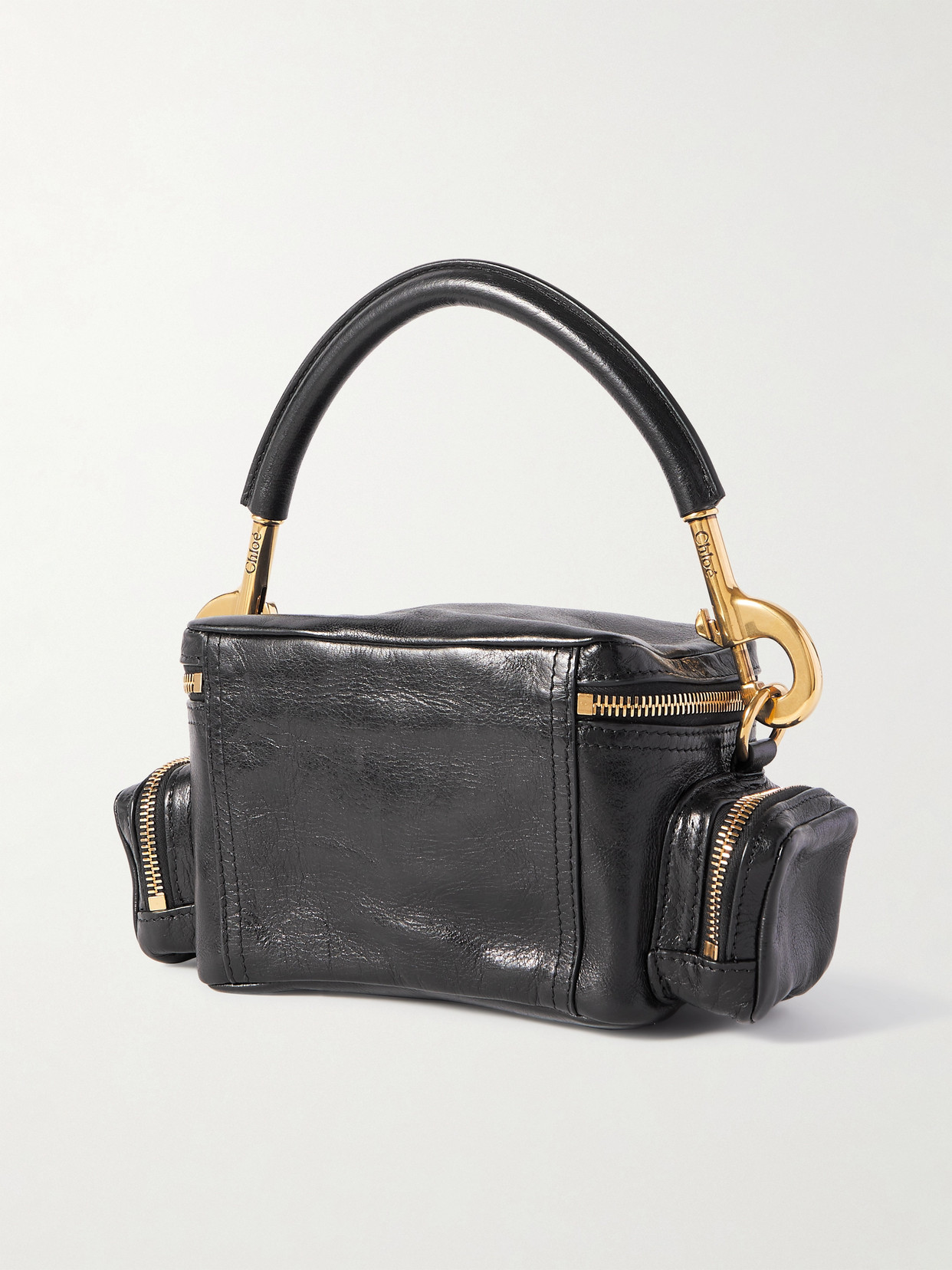 Chloé Leather Camera Handbag Adjustable Strap In Black