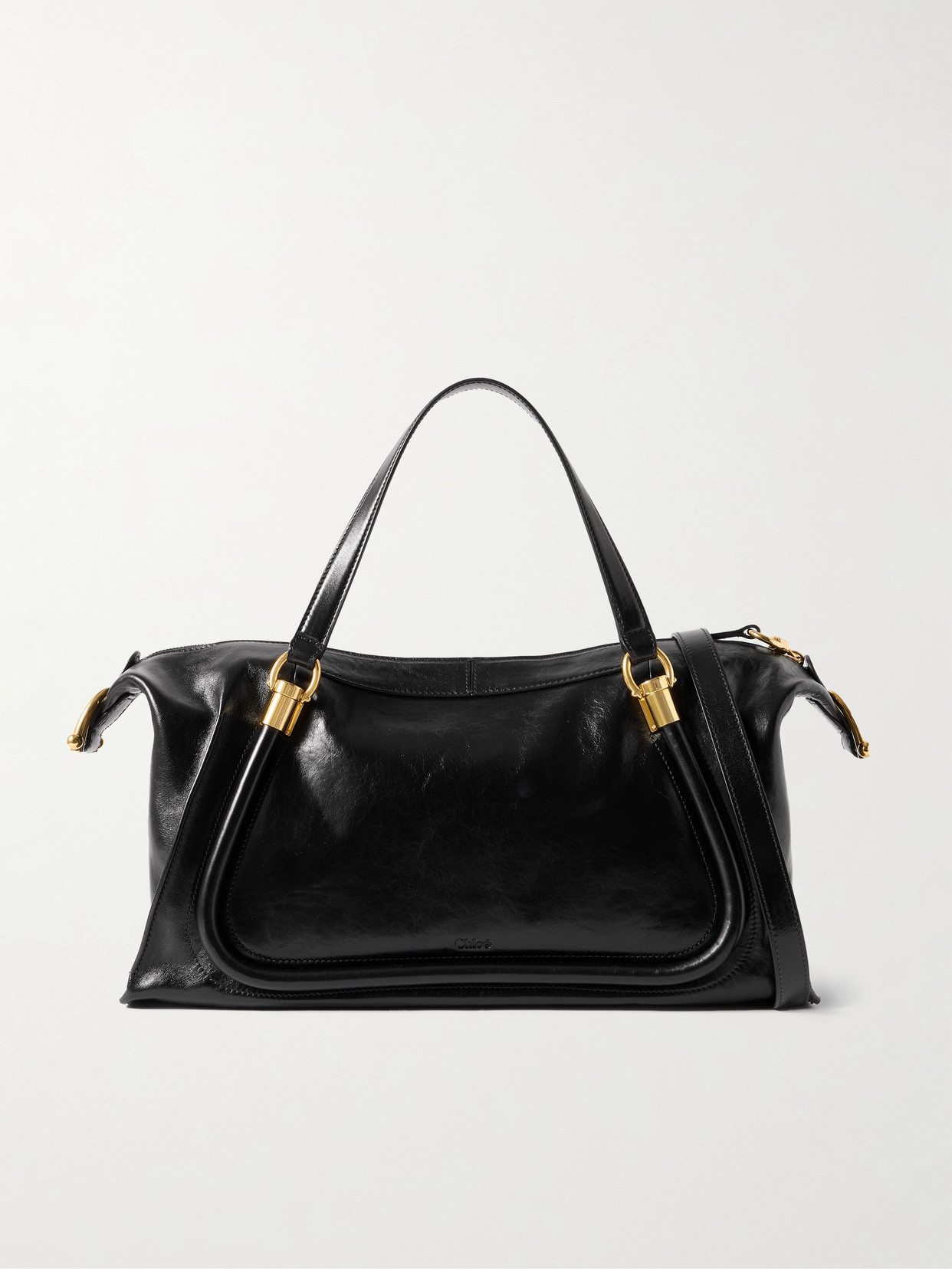 Chloé Paraty 24 Leather Tote In Black