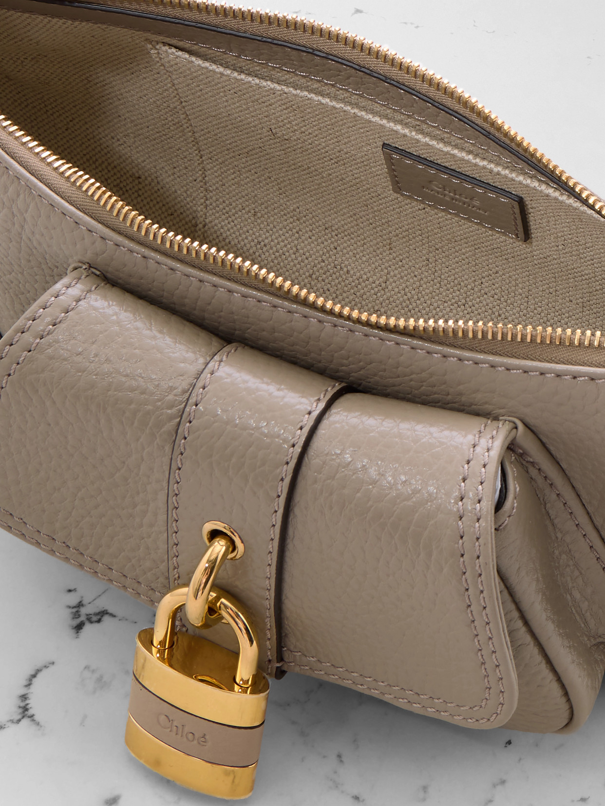 Shop Chloé The 99 Embellished Textured-leather Shoulder Bag In Gray