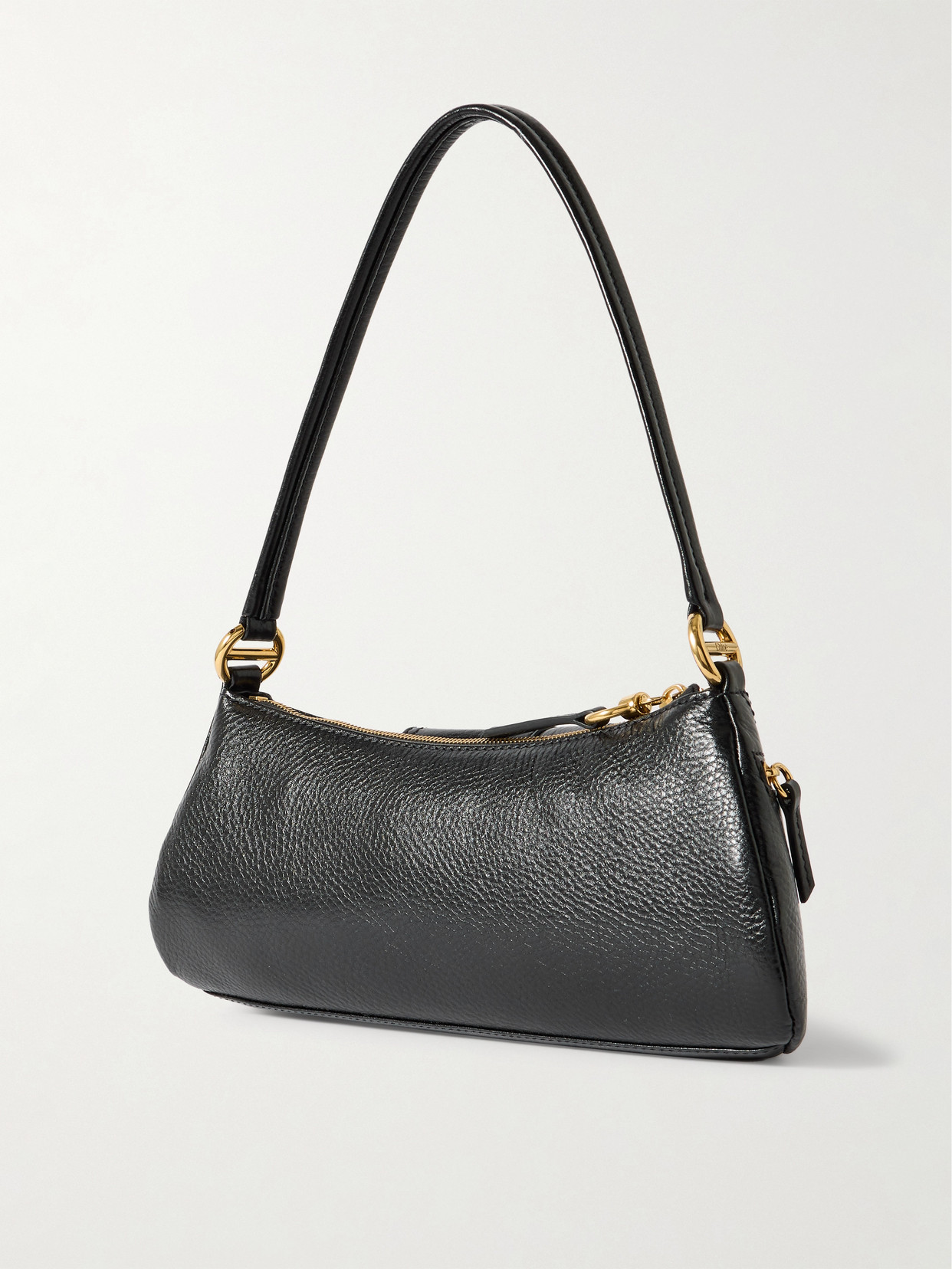 Chloé The 99 Embellished Textured-leather Shoulder Bag In Black