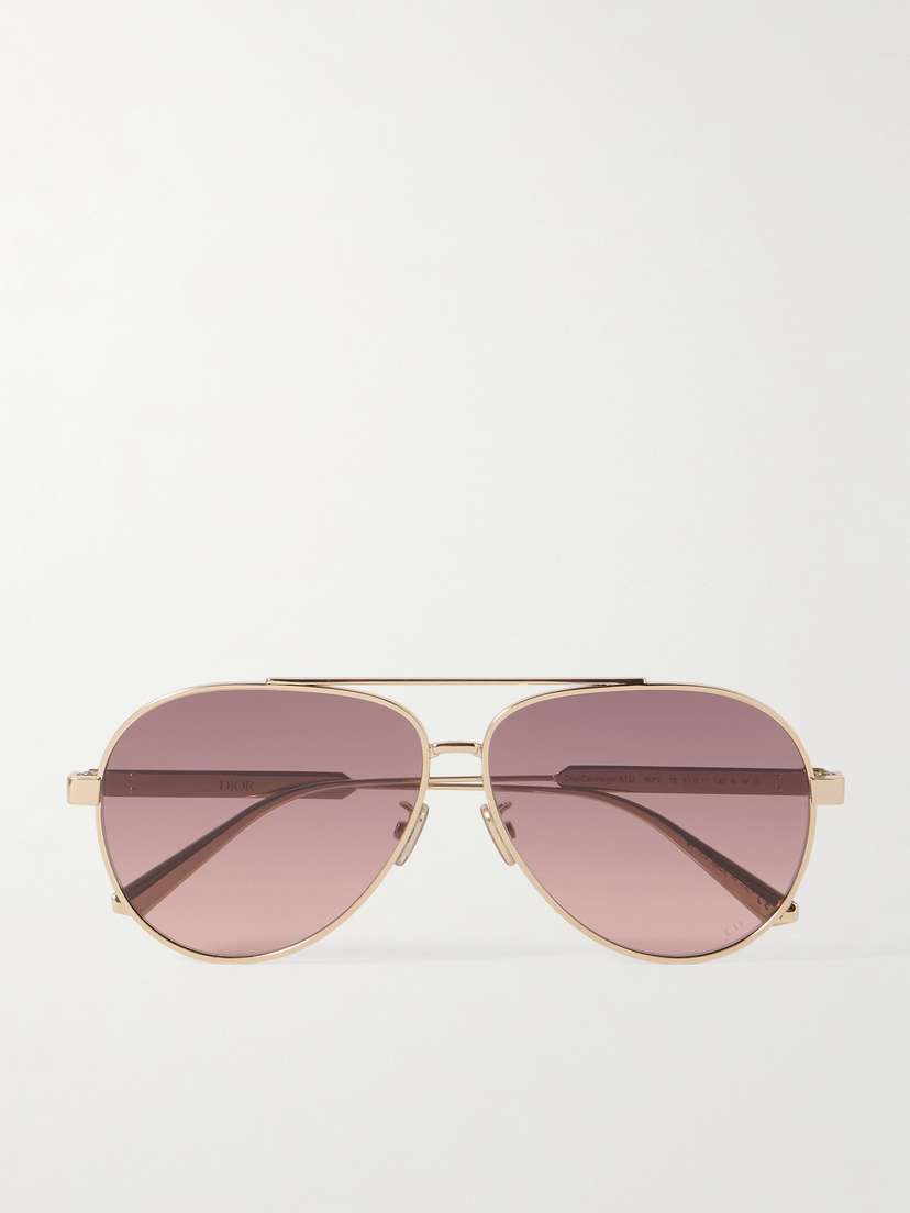 DIOR Eyewear Diorcannage A1u Gold-tone Aviator-style Sunglasses