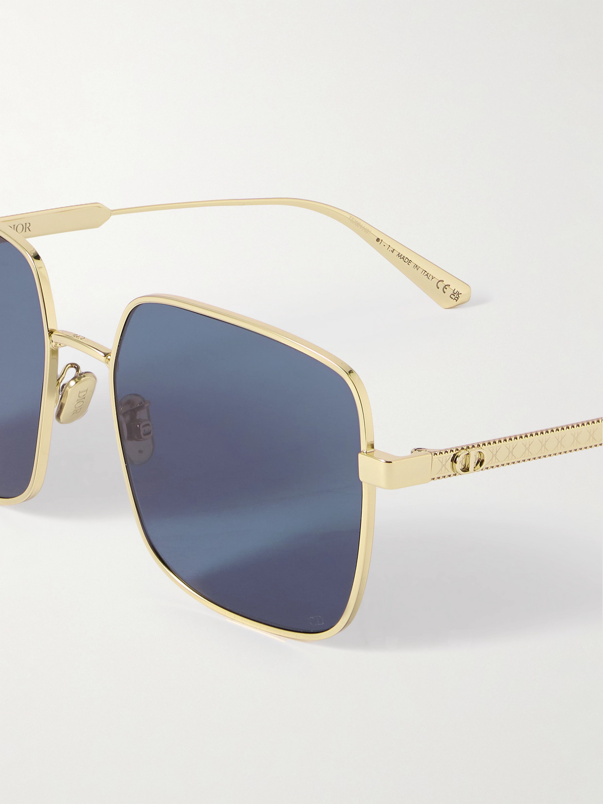 Dior Cannage S1u Gold-tone Square-frame Sunglasses In Gold