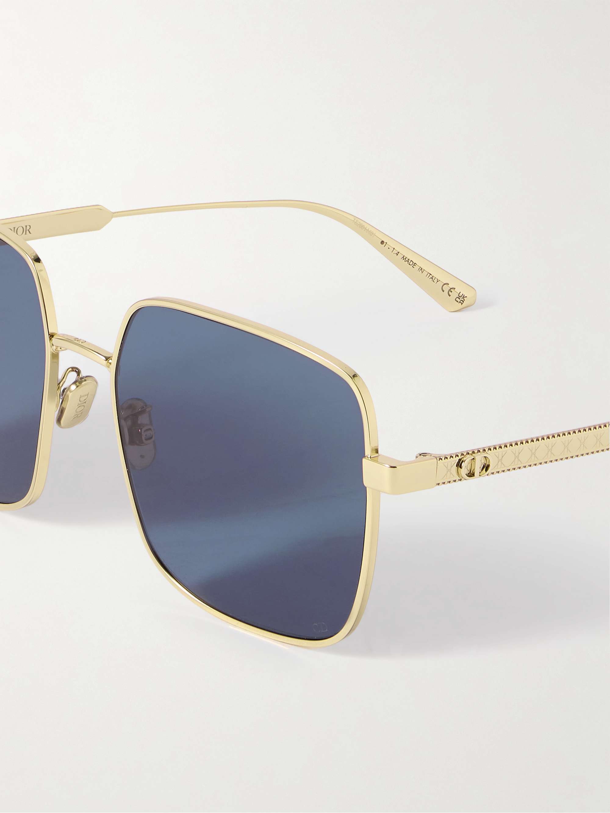 DIOR EYEWEAR DiorCannage S1U gold tone square frame sunglasses NET A PORTER