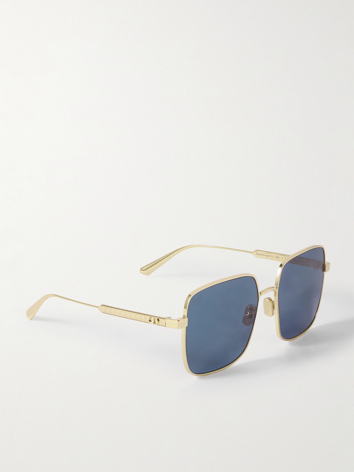 Dior Cannage S1u Gold-tone Square-frame Sunglasses In Gold