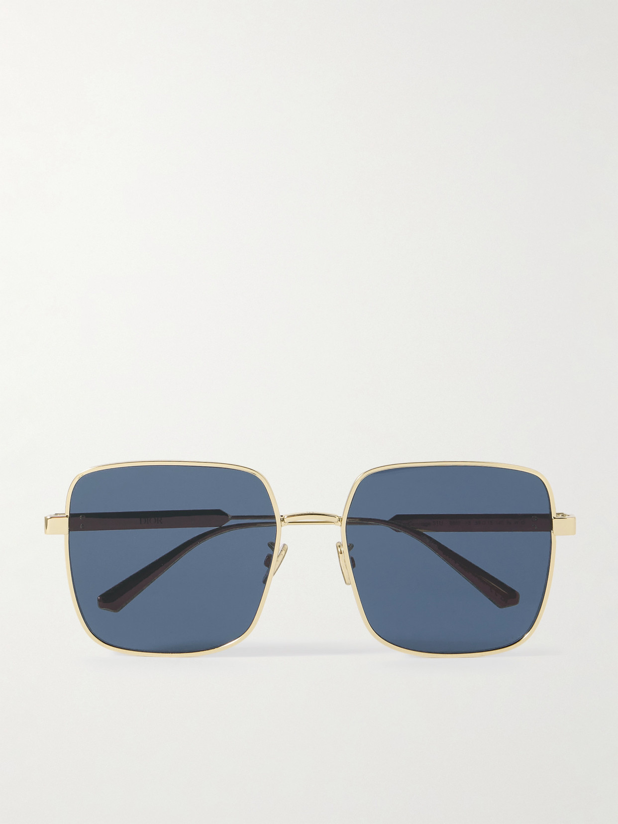 Dior Cannage S1u Gold-tone Square-frame Sunglasses In Blue