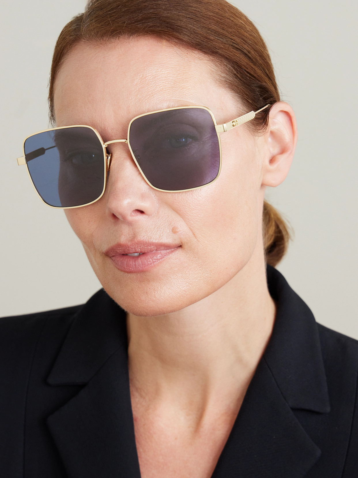 Dior Cannage S1u Gold-tone Square-frame Sunglasses In Gold
