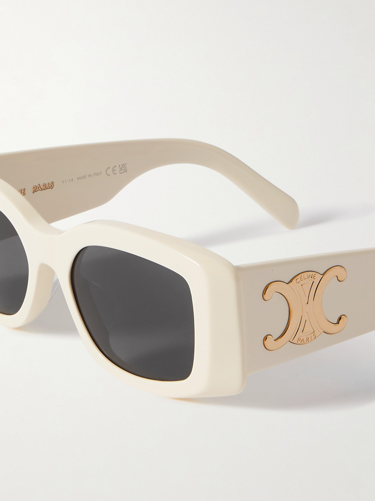 Celine Triomphe Oversized Square-frame Acetate Sunglasses In Ivory