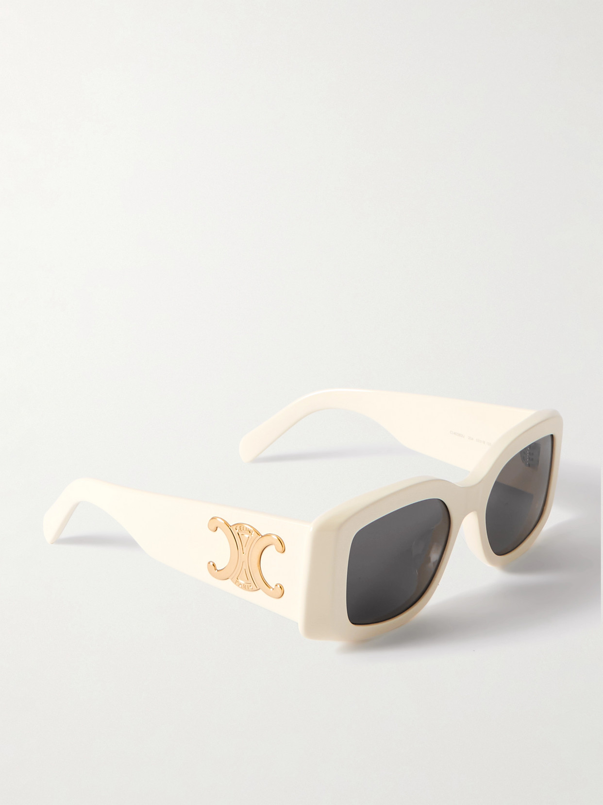 Celine Triomphe Oversized Square-frame Acetate Sunglasses In Ivory