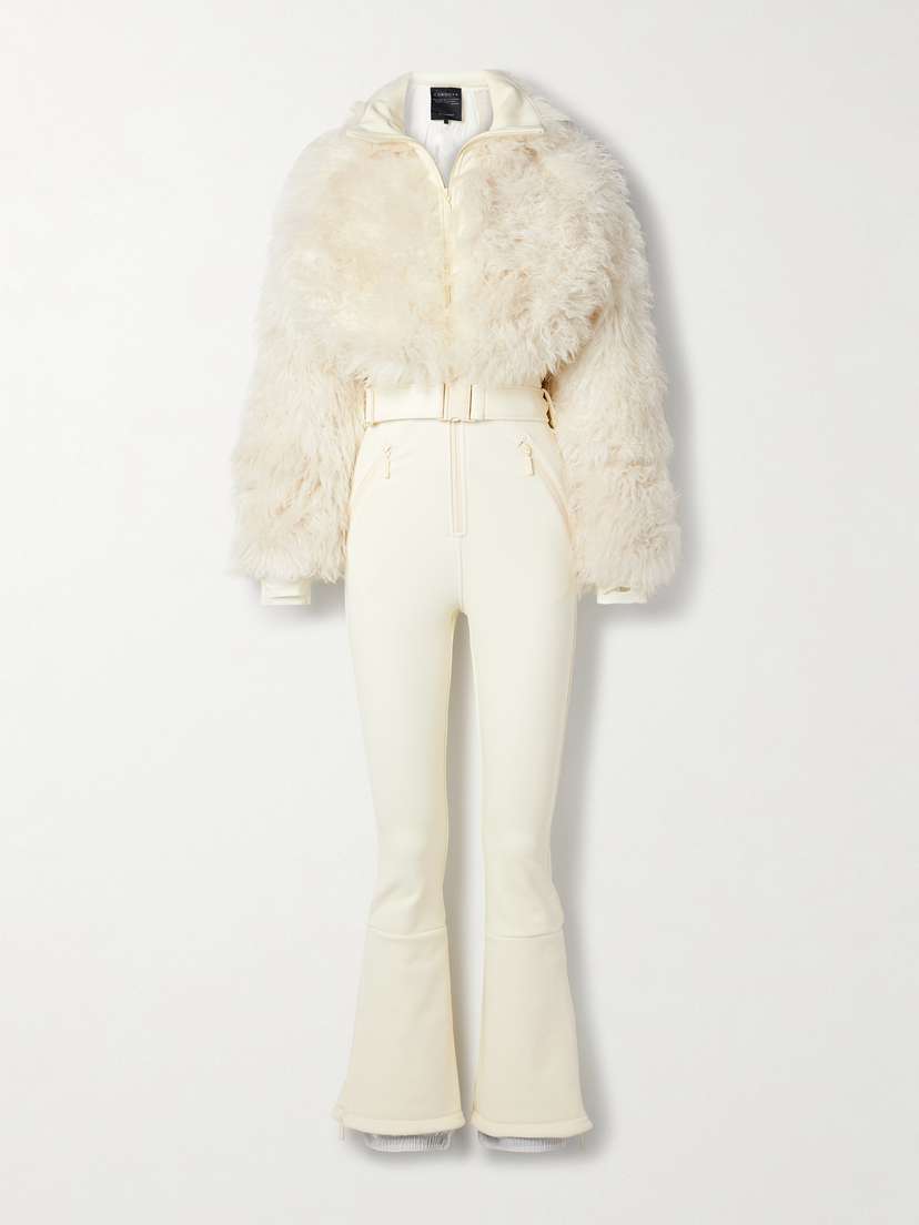 Cordova Nozawa Belted Shearling And Stretch-jersey Ski Suit