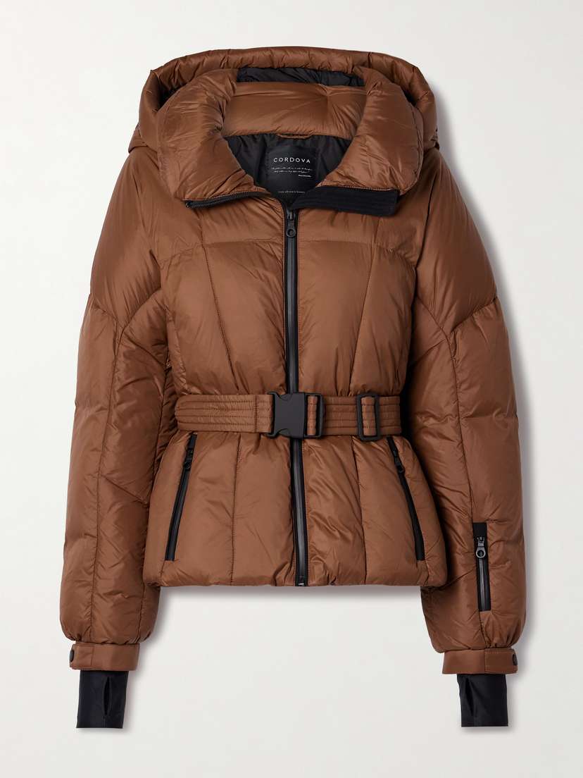Cordova Monterosa Belted Hooded Quilted Down Ski Jacket