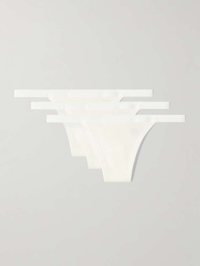 CDLP Set Of Three Stretch-tencel™ Lyocell Thongs
