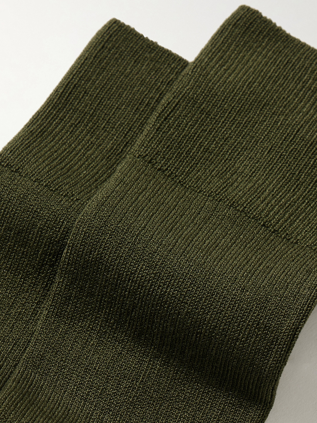 Shop Cdlp Set Of Six Ribbed Cotton-blend Socks In Black