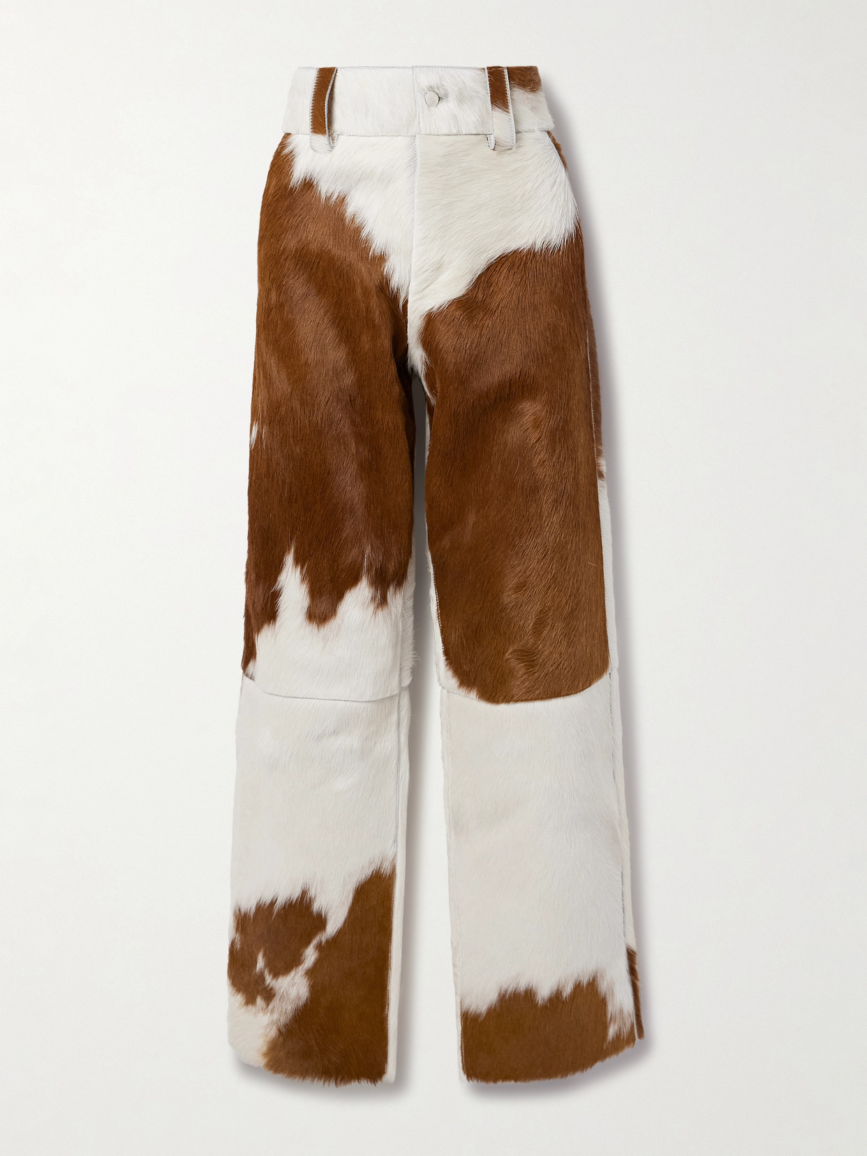Cordova Highlands Paneled Calf Hair Wide-leg Pants In Multi