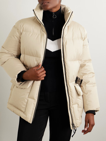 FUSALP Oria belted hooded quilted down ski jacket
