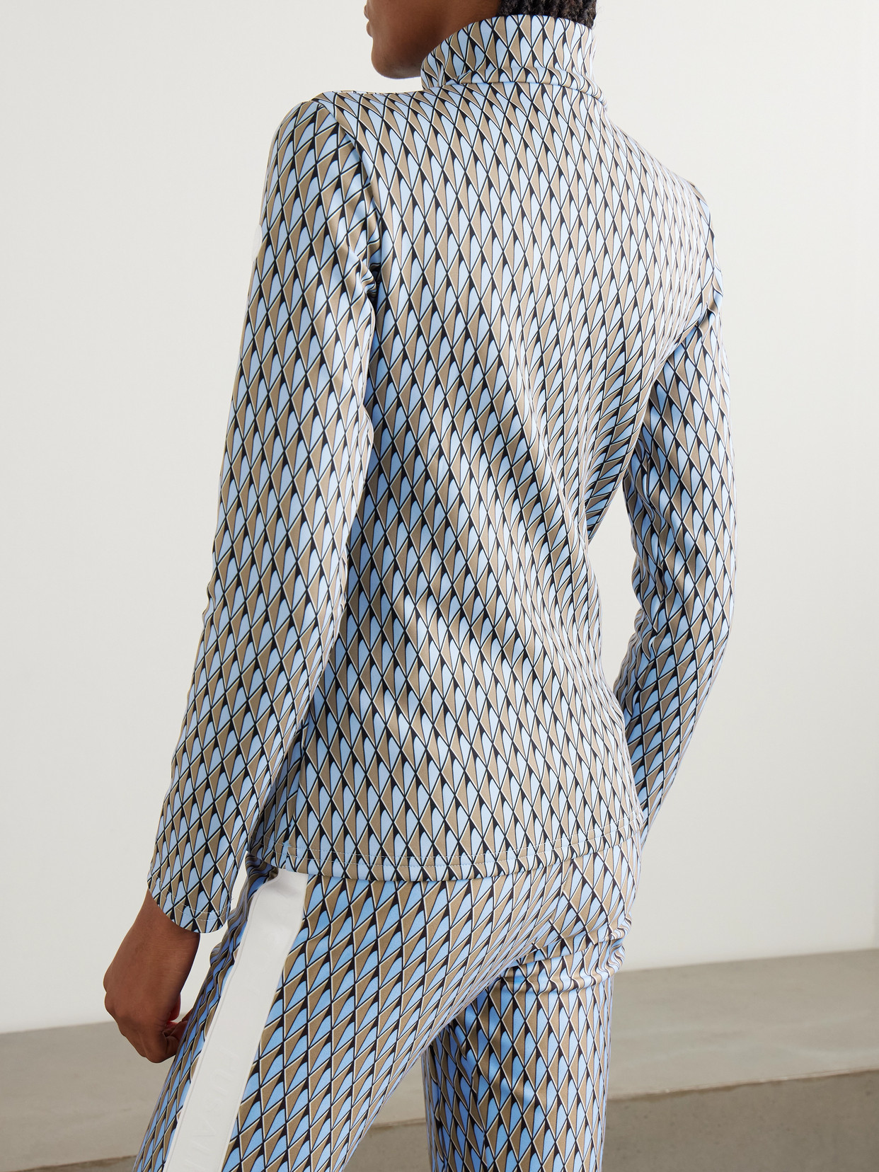 Fusalp Orion Printed Ponte Half-zip Top In Blue