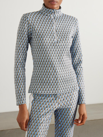 FUSALP Orion printed ponte half-zip top