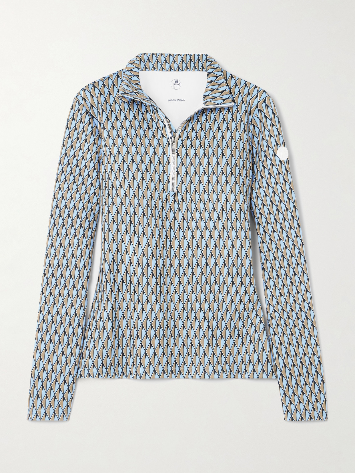 Fusalp Orion Printed Ponte Half-zip Top In Blue