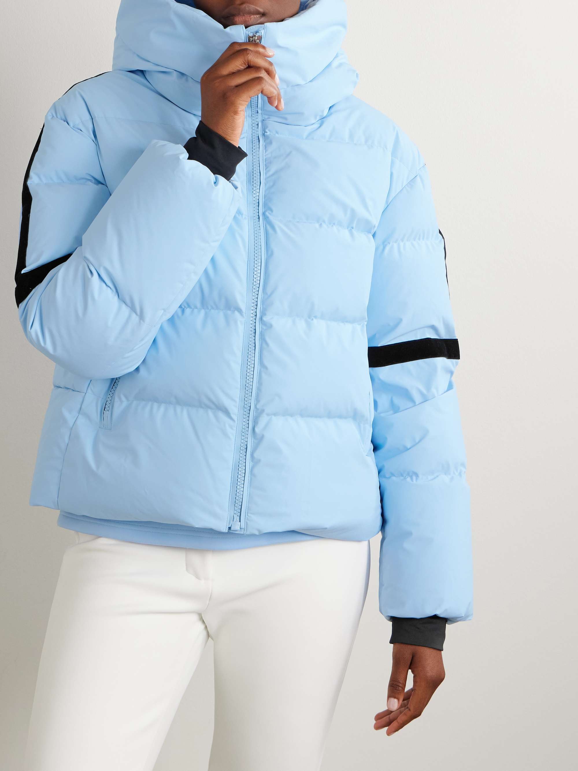 FUSALP Barsy velvet-trimmed hooded quilted down ski jacket