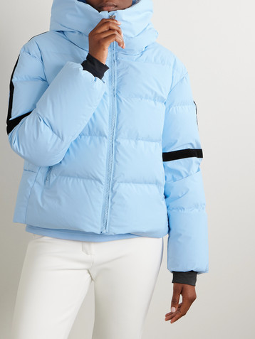 FUSALP Barsy velvet-trimmed hooded quilted down ski jacket