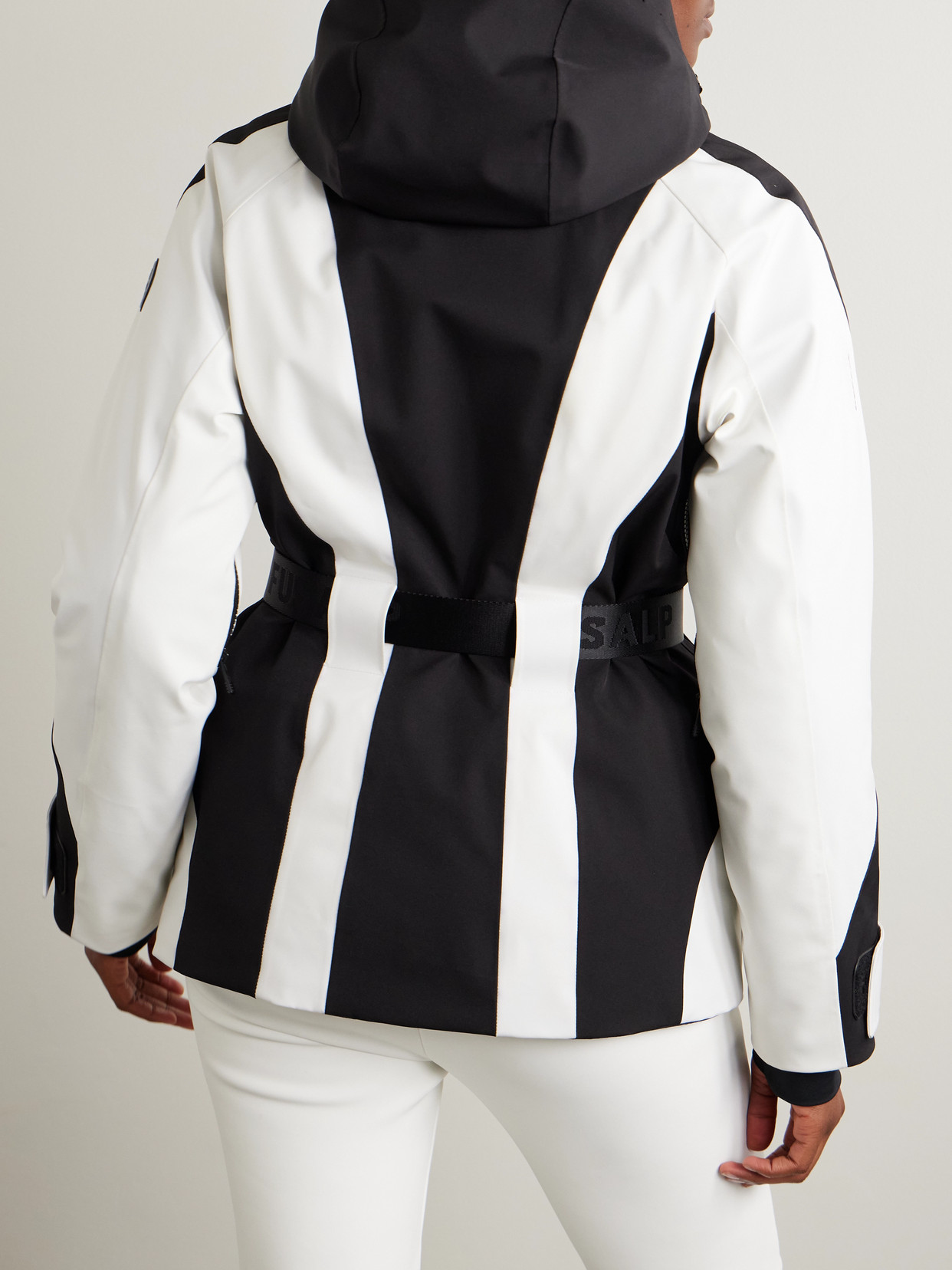 Lexa Belted Hooded Two-Tone Ski Jacket