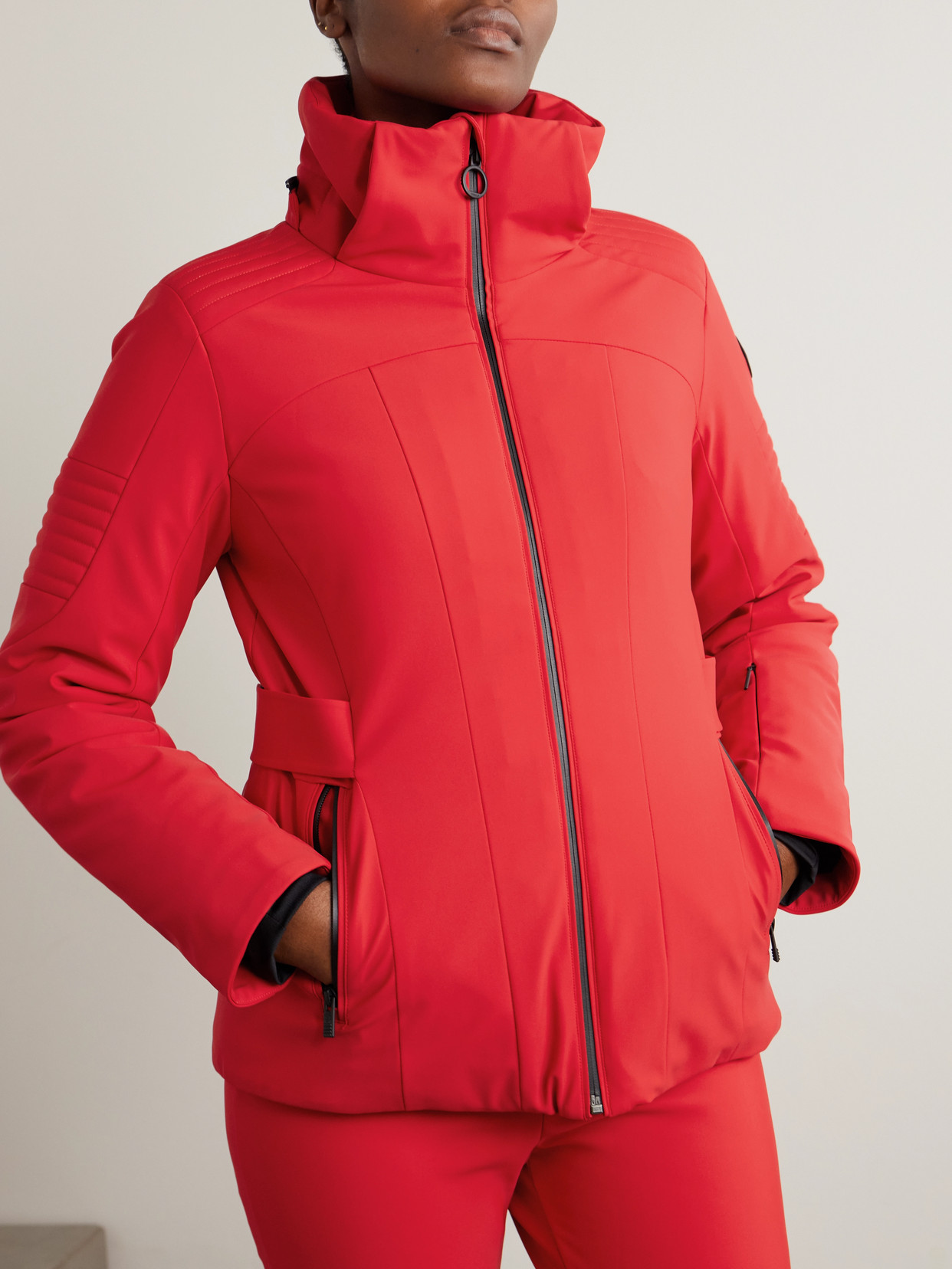 Fusalp Katarina Hooded Paneled Shell Ski Jacket In Red