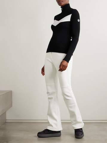 FUSALP Andromede striped ribbed-knit half-zip sweater