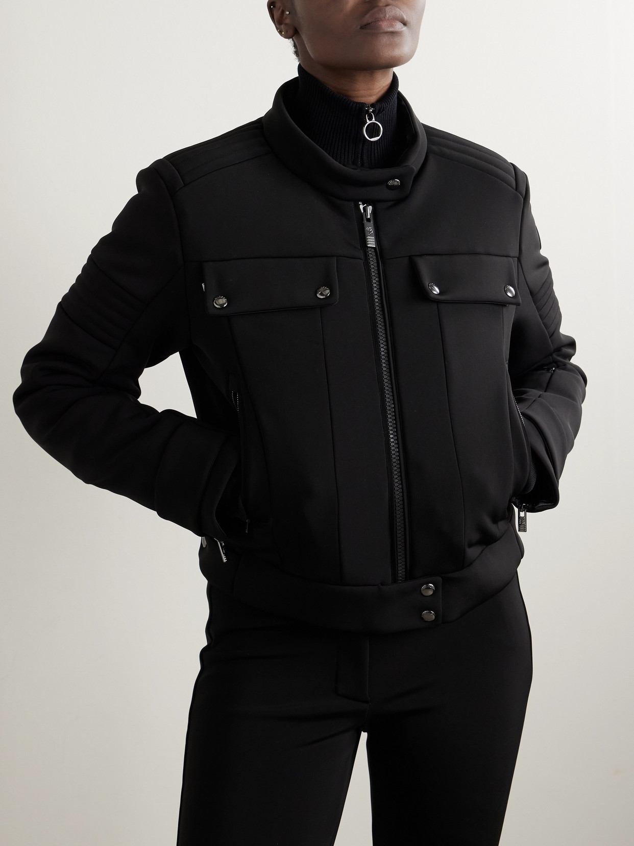 Fusalp Maeli Faux Fur-trimmed Hooded Ski Jacket In Black
