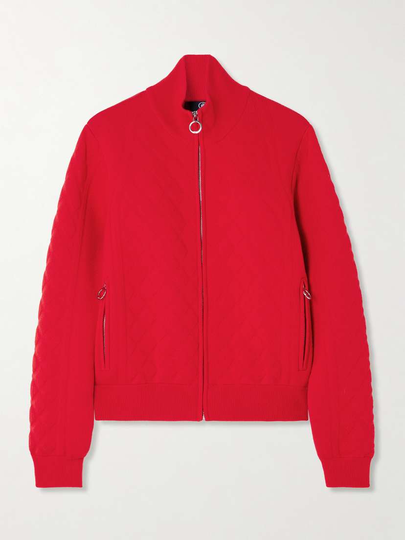 Fusalp Nuria Jacquard-knit Wool-blend Turtleneck Cardigan