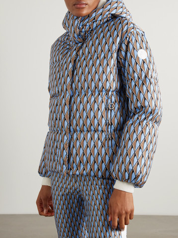 FUSALP Ada Diam hooded ribbed knit-trimmed printed quilted down ski jacket